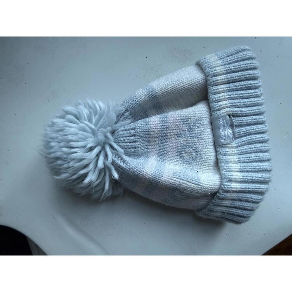 Infants  Reebok Light Blue and White Knitted Pom Pom Beanie Hat